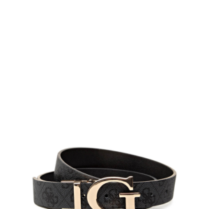 guess, mika, double sided model, textile belt, gray, for women, size m