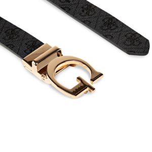 guess, mika, double sided model, textile belt, gray, for women, size m