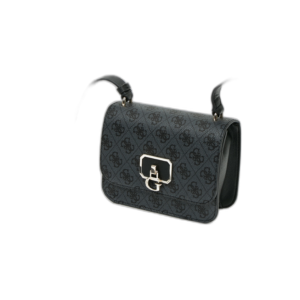 guess, coal, textile crossbody bag, black, 79780, 18.5 x 14.5 x 7 cm, for women