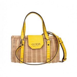 guess, paloma, textile bag, yellow, for women
