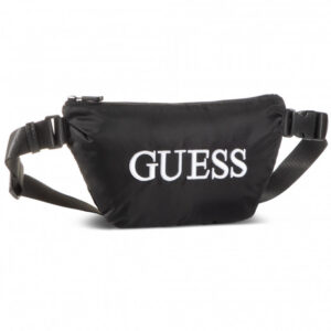 guess, quatro, textile fanny pack, black, 19/28.5 x 17 x 4 cm, for men
