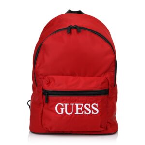 guess, quatro, textile backpack, red, for men, 16/31 x 42 x 13 cm