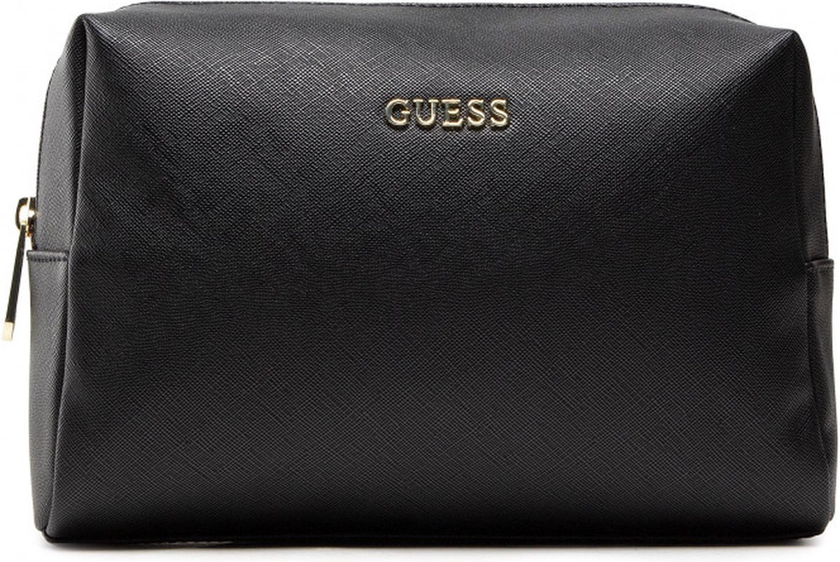 guess, saffiano vanilla, synthetic leather, textile bag, toiletry, black, for women, 23 x 17 x 8 cm guess, saffiano vanilla, synthetic leather, textile bag, toiletry, black, for women, 23 x 17 x 8 cm