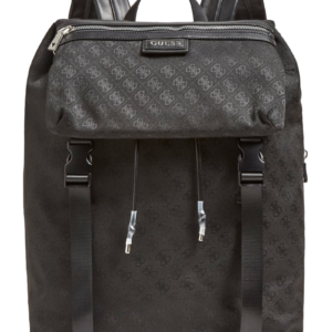 guess, salameda, polyester, textile backpack, black, laptop compartiment, unisex