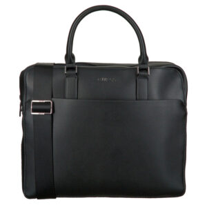 guess, scala, ecological leather, textile briefcase, computer, black, 36 x 29 x 9 cm, for men