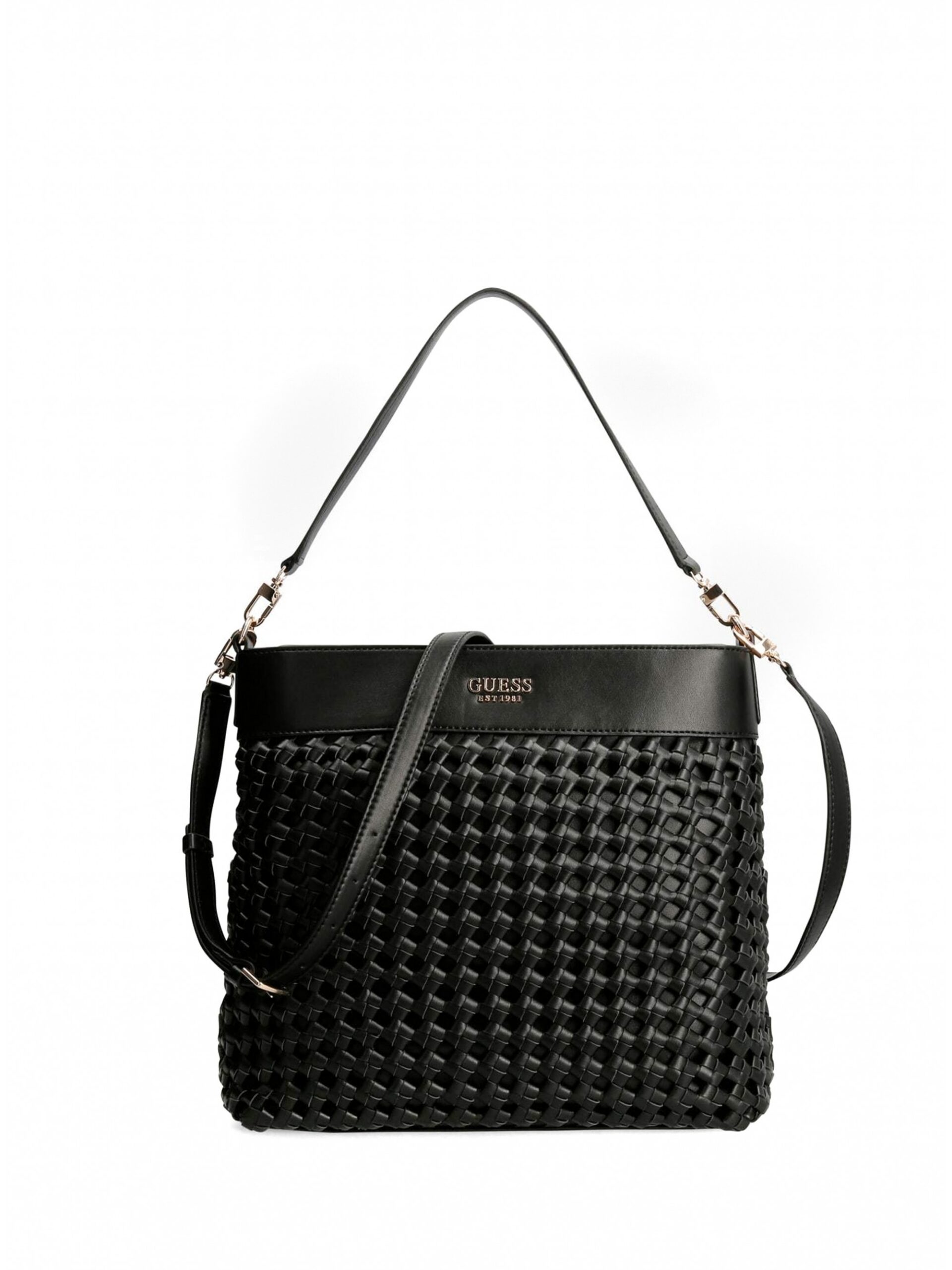 guess, sicilia, artificial fiber, textile bag, black, hwwg8490020bla, for women, 29 x 9 x 24 guess, sicilia, artificial fiber, textile bag, black, hwwg8490020bla, for women, 29 x 9 x 24