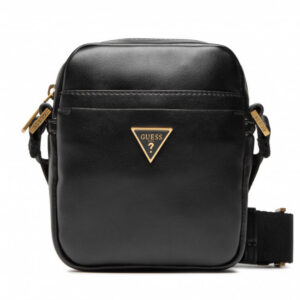 guess, tracolla, textile bag, black, hmescap2215bla, for men, 18 x 14 x 5 cm