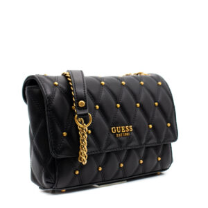 guess, triana, textile crossbody bag, black, hwqs8553210bla, 26 x 16 x 9 cm, for women