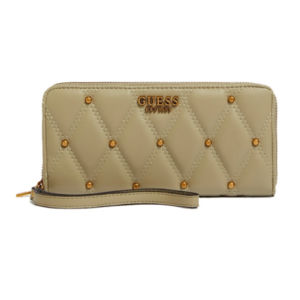 guess, triana, textile wallet, slg large zip, swqs8553460, green, for women
