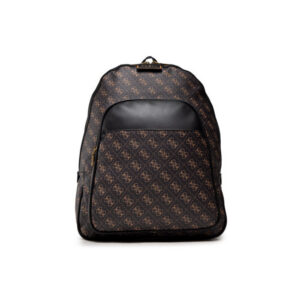 guess, vezzola, synthetic leather, textile backpack, brown, laptop compartiment, hmvezl p1105, for men, 38 x 33 x 10 cm