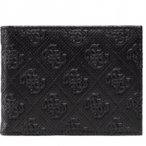 guess, vezzola, textile wallet, logo detail, smeschlea20, black, for men