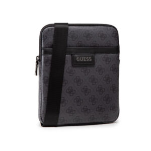 guess, vezzola, textile crossbody bag, black, 19 x 24 x 2cm, for women