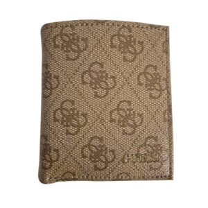 guess, vezzola, textile wallet, small billfold, smvezzpol22, brown, for men
