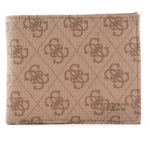 guess, vezzola, textile wallet, coin holder, brown, unisex