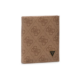 guess, vezzola, textile wallet, small billfold, smvzlalea22, brown, for men