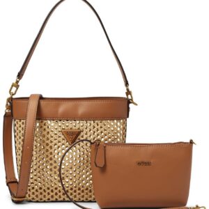 guess, vikky, textile bag, tote, cognac, for women