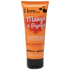 i love, originals, hydrating, hand lotion, mango & papaya, 75 ml