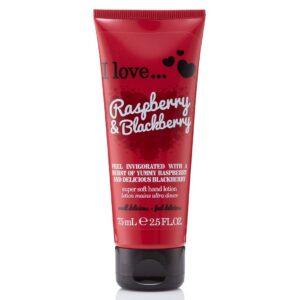 i love, raspberry & blackberry, hydrating, hand lotion, 75 ml