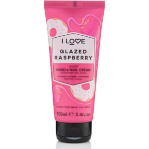 i love, signature collection, moisturizing, hand & nail cream, glazed raspberry, 100 ml