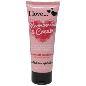 i love, originals, hydrating, hand lotion, strawberries & cream, 75 ml