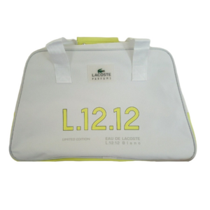 lacoste, eau de lacoste l.12.12 blanc, polyester, textile bag, duffel travel/gym, white, for women, 48 x 18 x 30 cm