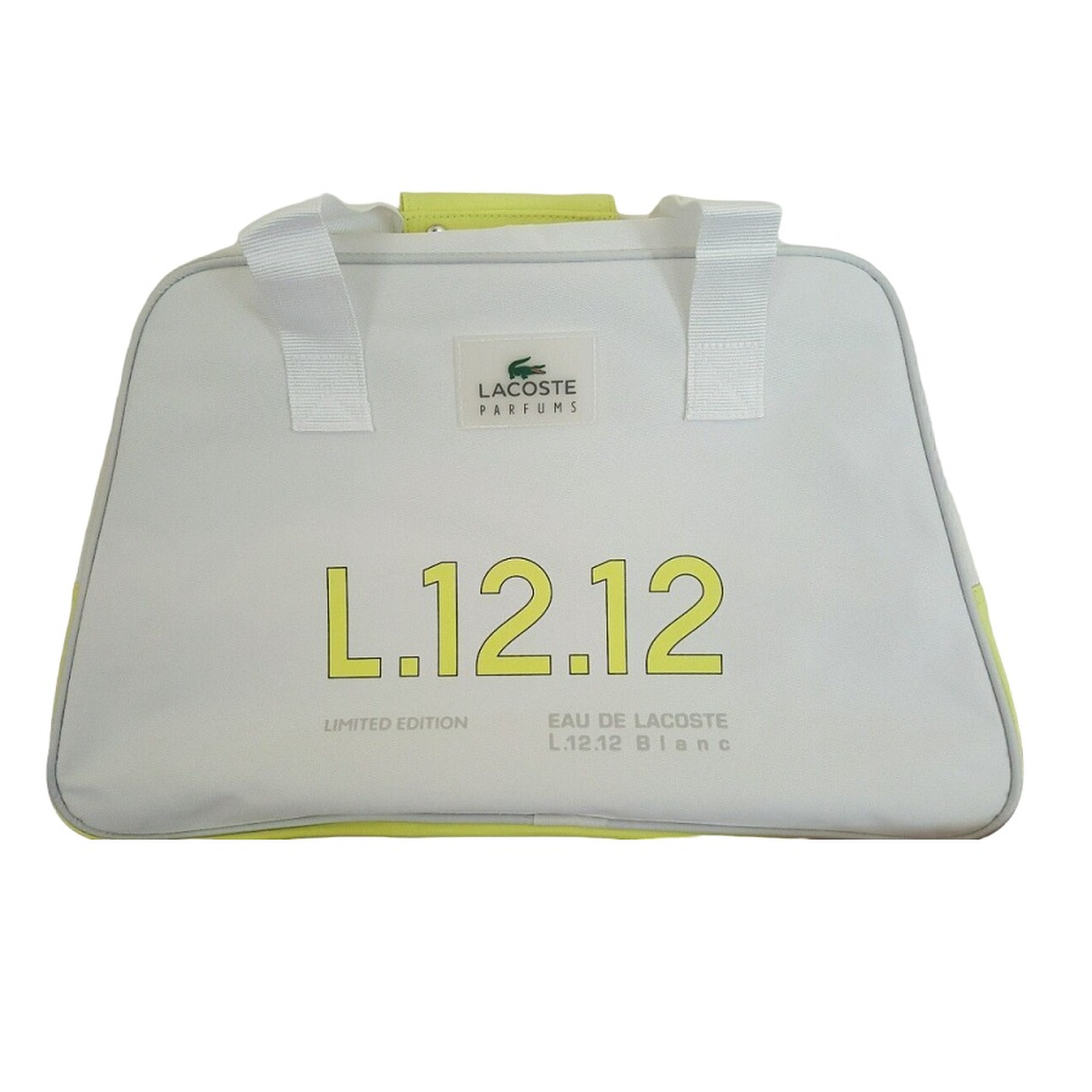 lacoste, eau de lacoste l.12.12 blanc, polyester, textile bag, duffel travel/gym, white, for women, 48 x 18 x 30 cm lacoste, eau de lacoste l.12.12 blanc, polyester, textile bag, duffel travel/gym, white, for women, 48 x 18 x 30 cm