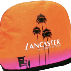 lancaster, sun beauty, material, textile bag, toiletry, orange, for women, 25 x18 cm