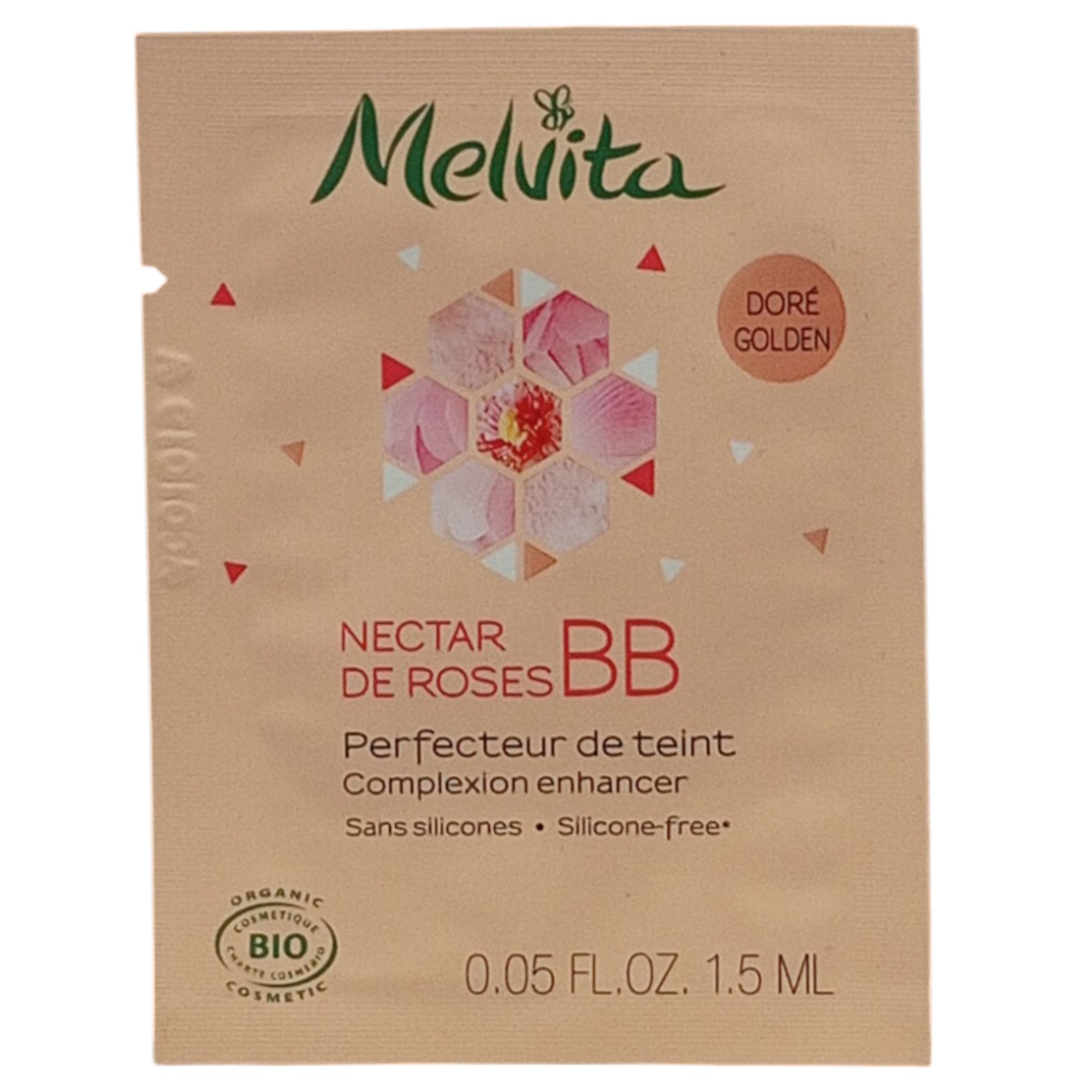 melvita, nectar de roses, organic, light coverage, bb cream, golden, 1.5 ml *sample melvita, nectar de roses, organic, light coverage, bb cream, golden, 1.5 ml *sample