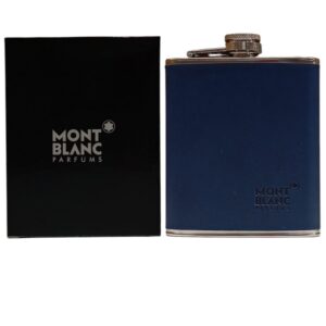montblanc, travel, gwp glass water bottle blue