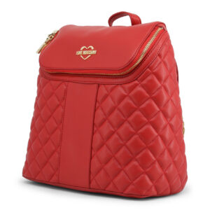 moschino, love, synthetic leather, textile backpack, red, pockets 2, for women