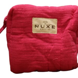 nuxe, quilted, gwp textile pouch, pink