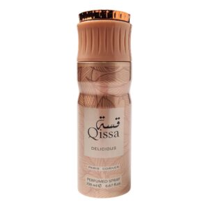 paris corner, qissa delicious, deodorant spray, for women, 200 ml