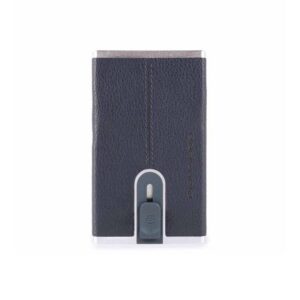 piquadro, black square, leather wallet, square sliding system with compact for banknotes, pp4891b3rblu4, blue, for men