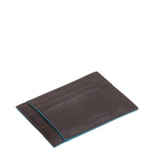 piquadro, blue square, leather card holder, pp2762b2r, mogano, unisex