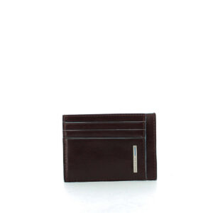 piquadro, blue square, leather card holder, pp2762b2r, mogano, unisex