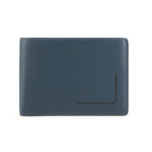 piquadro, collezione , leather wallet, key holder, pu257pqjr, blue, for men