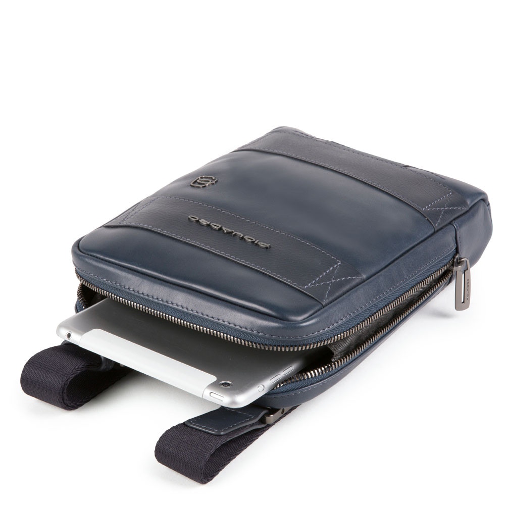piquadro, obidos, leather crossbody bag, blue, 17 x 22 x 5.00 cm, for men piquadro, obidos, leather crossbody bag, blue, 17 x 22 x 5.00 cm, for men