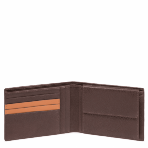 piquadro, tallin, leather wallet, key holder, brown, for men