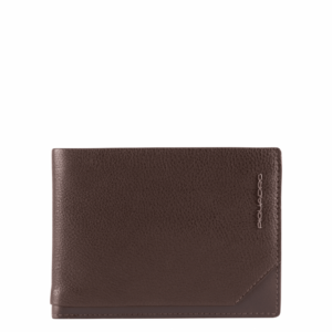 piquadro, tallin, leather wallet, key holder, brown, for men