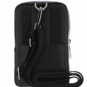 piquadro, obidos, leather crossbody bag, black, for men