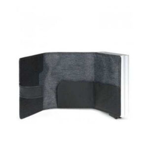 piquadro, piquadro, leather card holder, credit card case, black, unisex