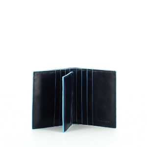 piquadro, blue square, leather card holder, pp1518b2, blue authentic, unisex