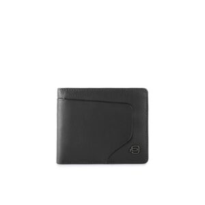 piquadro, akron, leather wallet, pu3891aor n, black, for men