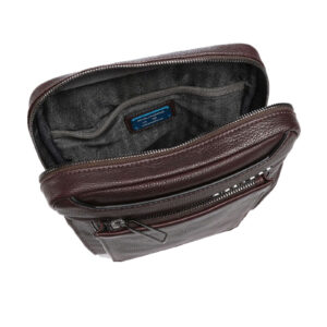 piquadro, tallin, small, leather crossbody bag, brown, ca1816w108, 21.5 x 27 x 7 cm, for men