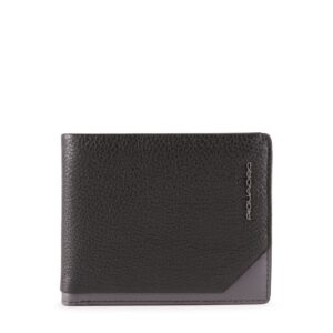 piquadro, tallin, leather wallet, 42023100, black, for men