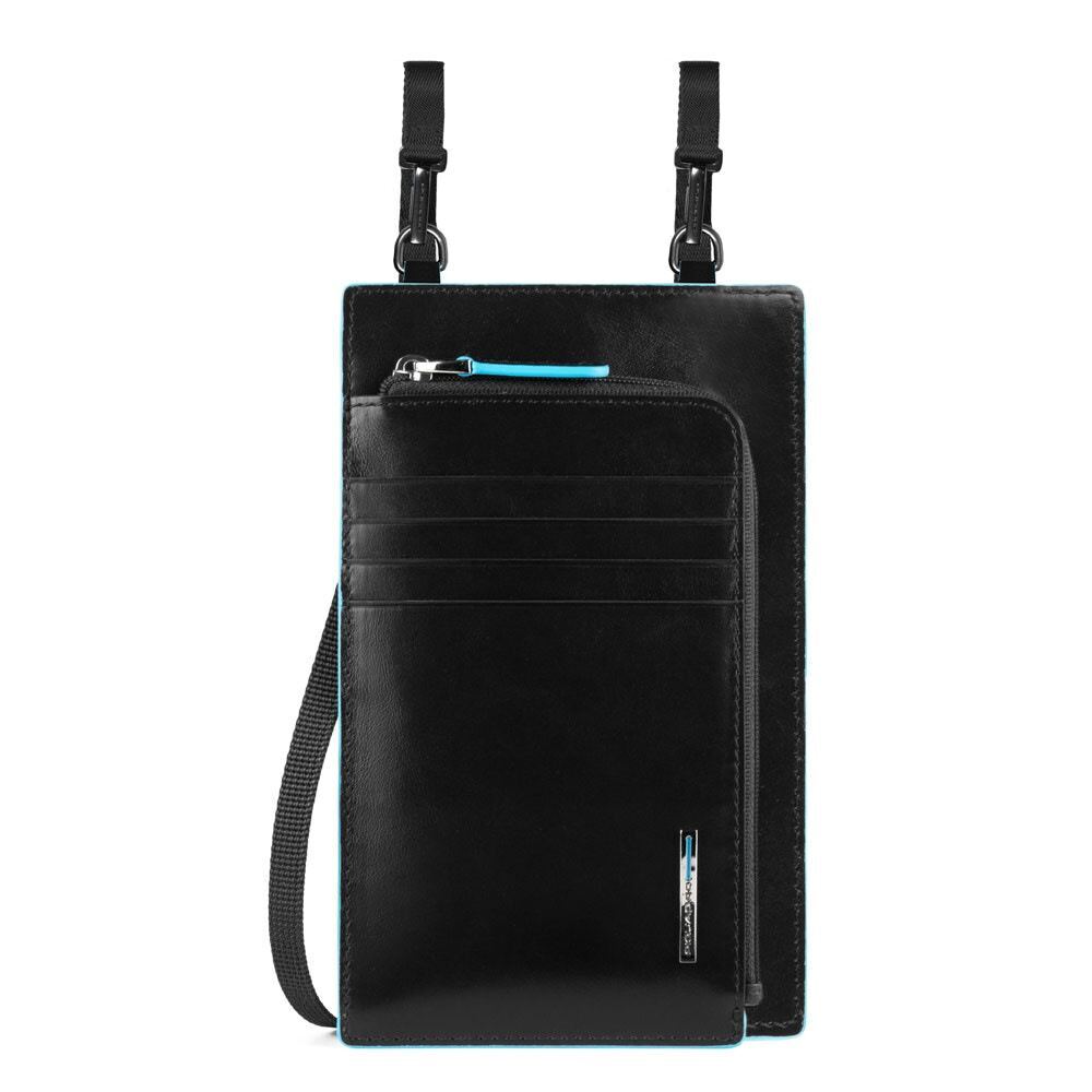 piquadro, blue square, leather crossbody bag, black, 11.5 x 19 x 2 cm, for men piquadro, blue square, leather crossbody bag, black, 11.5 x 19 x 2 cm, for men