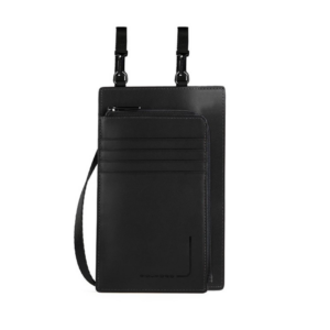 piquadro, tasche, leather crossbody bag, black, 11.5 x 19 x 2 cm, for women