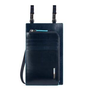 piquadro, tasche, leather crossbody bag, blue, 11.5 x 19 x 2 cm, for men