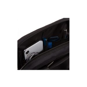 piquadro, trakai, leather & fabric, small, textile crossbody bag, black, 27 x 21 x 5 cm, for men