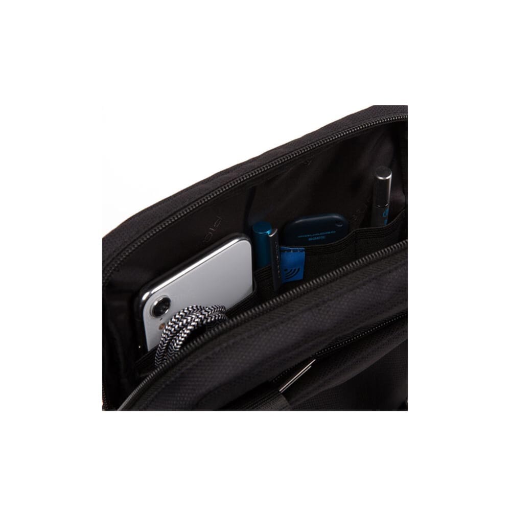 piquadro, trakai, leather & fabric, small, textile crossbody bag, black, 27 x 21 x 5 cm, for men piquadro, trakai, leather & fabric, small, textile crossbody bag, black, 27 x 21 x 5 cm, for men